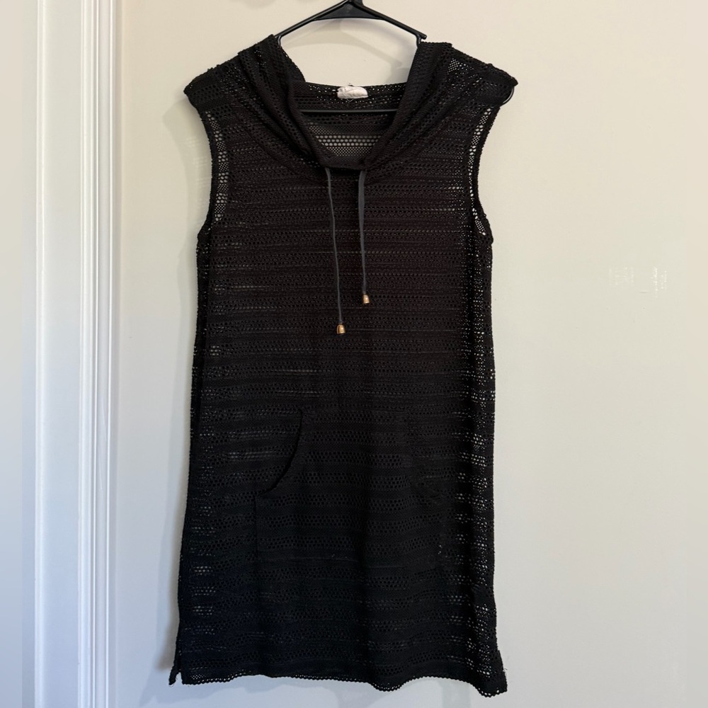 Akini Black Sleeveless Swim Cover-Up